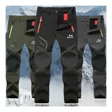 Мужские зимние рыболовные водонепроницаемые походные флисовые брюки для пеших прогулок и восхождений на горы лыжные штаны из флиса путешествия 6XL