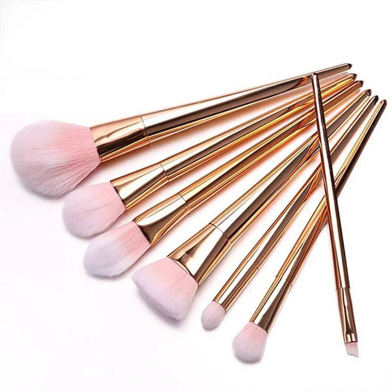 

7pcs Rose Gold Unicorn Pink Hair Makeup Brushes Set Foundation Blending Powder Eye Face Brush Cosmetic Beauty maquillaje