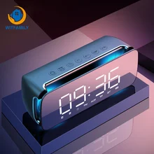 Bluetooth будильник despertador пластиковые электронные часы настольные сабвуфер домашние студенческие зеркальные цифровые FM радио