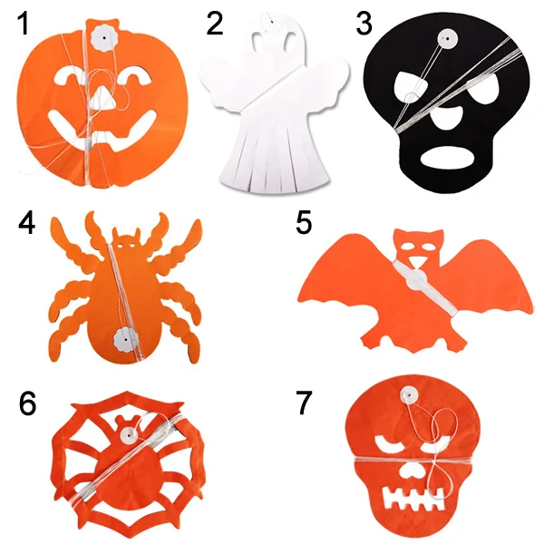 

Halloween Paper Bunting Banner Pumpkin Bat Spider Ghost Home Party DIY Decoration E2S