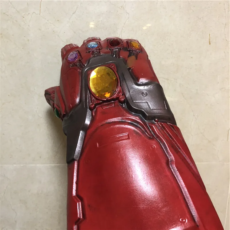 1:1 Железный человек вер. Светодиодный светильник Gauntlet Tony Stark Thanos Stone латексные перчатки для косплея