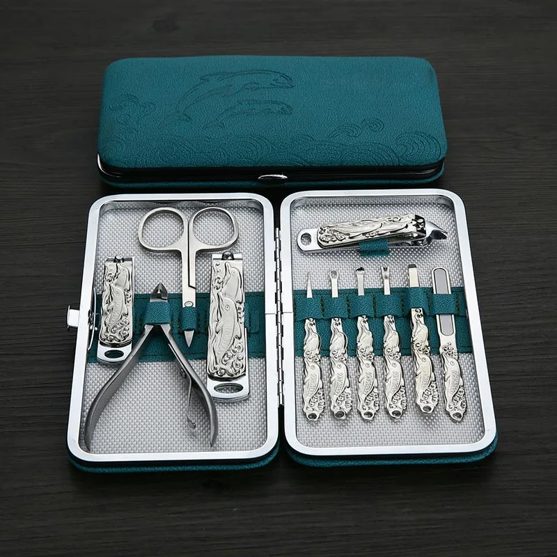 Инструменты для маникюра, педикюра, нержавеющая сталь, синий Дельфин, кусачки для ногтей, набор для ухода за волосами для женщин