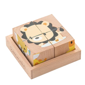 

Baby Toy Wooden Puzzles For Toddlers Animal 6 Face Puzzles Educational Toys For Kids Boys Girls