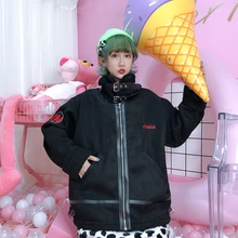 Одежда на Хлопчатобумажной Подкладке мужских и женских Куртки со свободными Хлопчатобумажная Куртка на уличное пальто