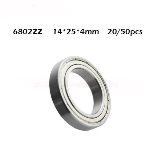 

20/50PCS 6802ZZ Bearing 15*24*5 mm ABEC-1 Metric Slim Thin Section 61802Z 6802 Z ZZ Ball Bearings 6802Z