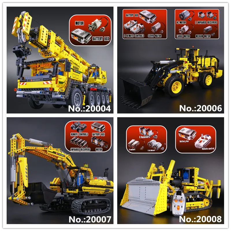 

20004 Crane Mk II 20006 excavator L350F wheel loader 20007 20008 bulldozer remote control Building Block 8043 42009 42030