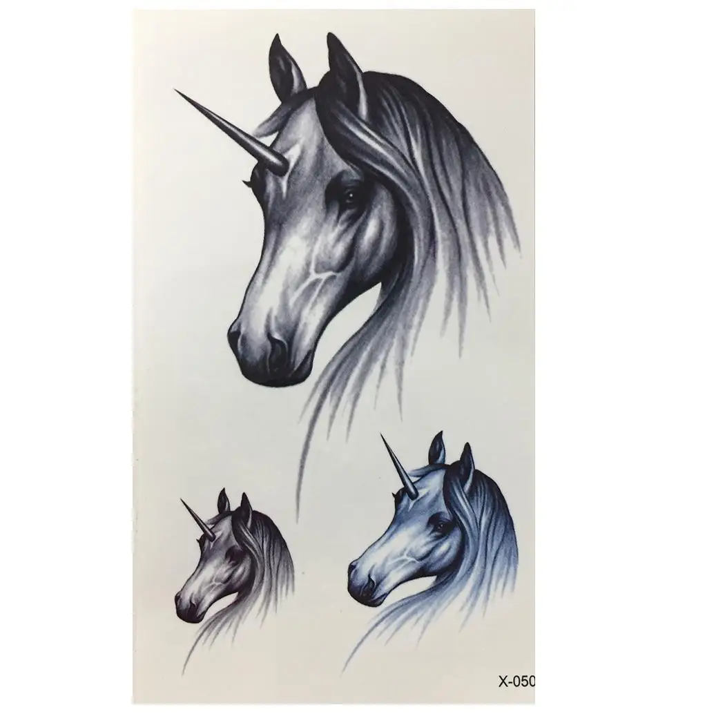 

Waterproof Temporary Tattoo Sticker unicorn horse Tattoo Fashion Waterproof Animal Pattern Unisex Sticker
