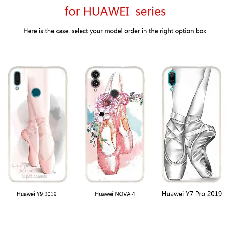 Балетные тапочки для девочек чехол телефона Huawei Mate 10 20 30 Lite 20X Pro Nova 3 4 5i Y7 Y9 2019 2018