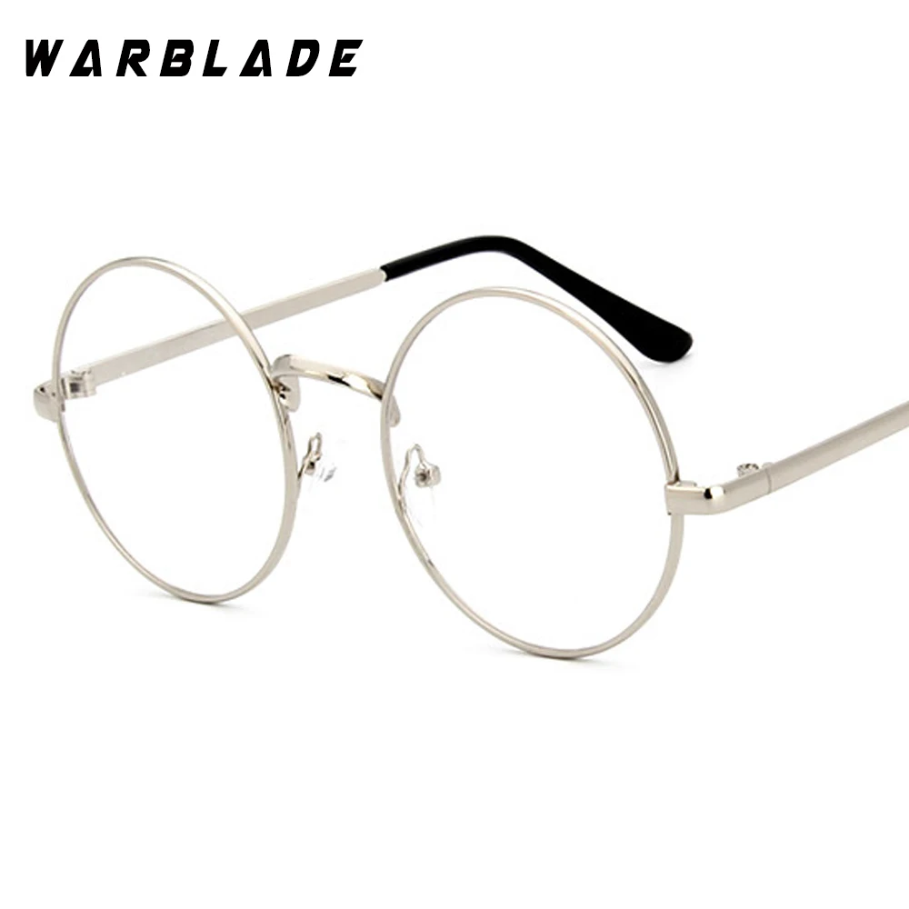 Warblade круглые очки nerd, прозрачные линзы, унисекс, Золотая круглая металлическая оправа, очки, оптическая оправа для мужчин и женщин, оправа для очков, поддельные очки