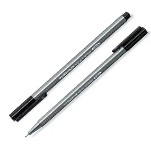 STAEDTLER 334 Triplus Fineliner 10 шт. черные/красные/синие ручки 0 3 мм Металлические наконечники