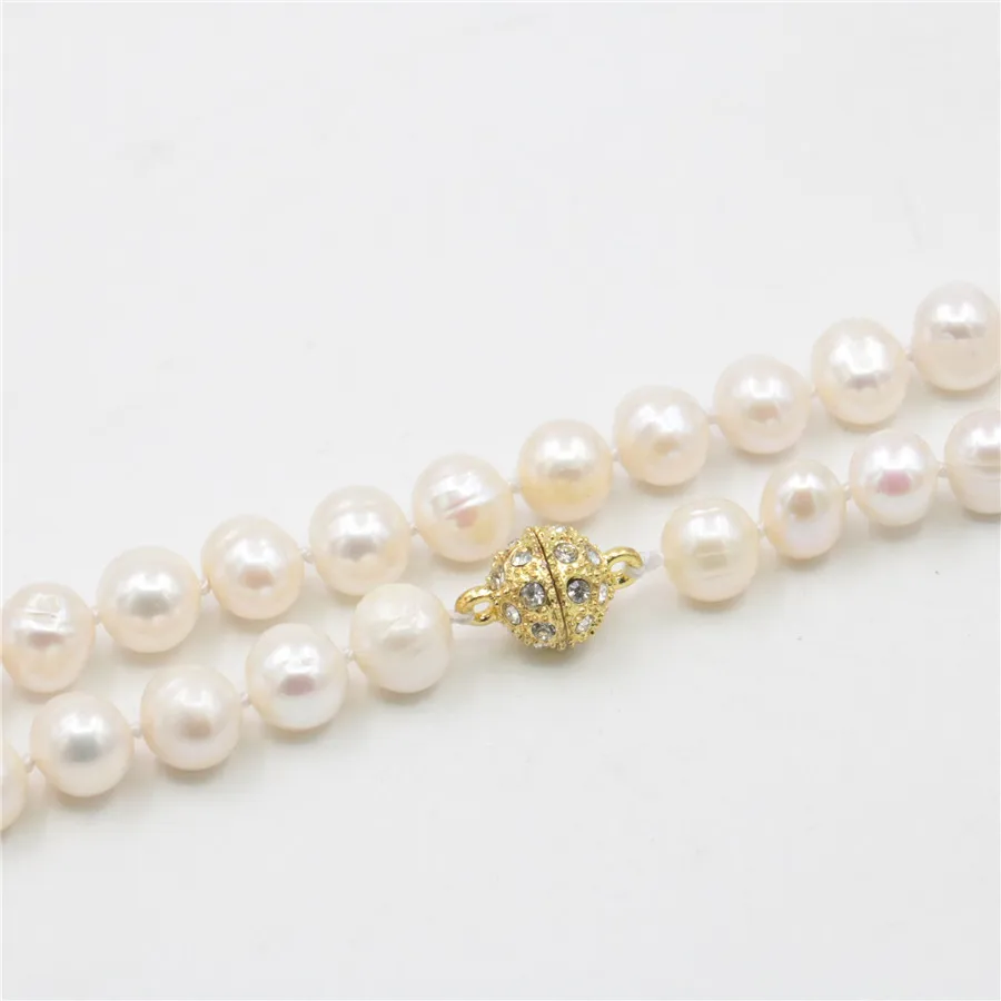 Charming!8-9mm Real Natural White Akoya Cultured Pearl 14K GP Necklace 18/'/'