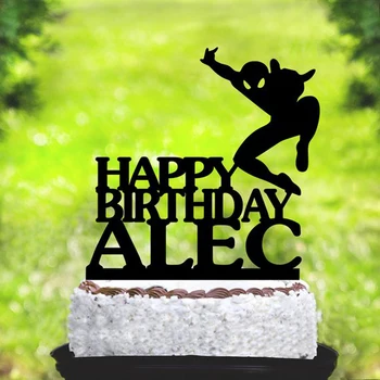 

Custom name Happy Birthday cake topper ,Spiderman Party Cake Topper,Superhero Cake Topper,Birthday party decoration Supplies