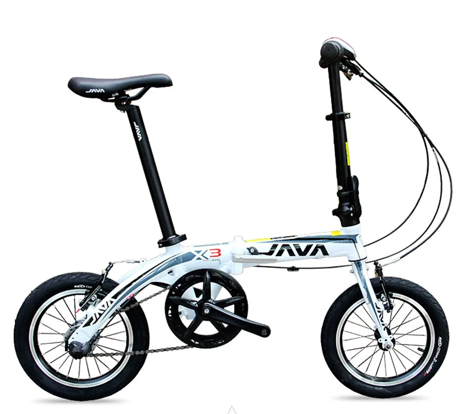 The new 14-inch aluminum alloy folding bike Ultralight JAVA X3 Double Brake bicycle