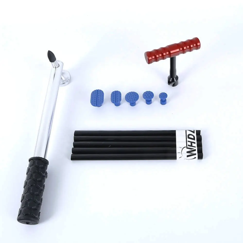 

Dent Removal PDR Tool Dent Hammer with T-handle Glue Puller Glue Tab with Glue Stick for Paintless Dent Repair