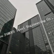 Современный скрытый каркас из закаленного двухслойного стекла Алюминиевый занавес стены EPS проект