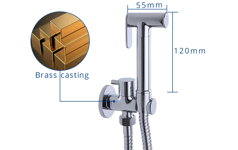 FRAP Bidets solid brass single cold water bidet toilet faucet function chrome cylindrical hand shower tap crane 90 degree switch