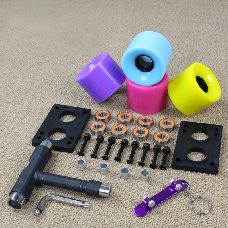 60mm Skateboard Wheels Set ABEC 9 Bearing 29mm Hardware 3mm Riserpad T