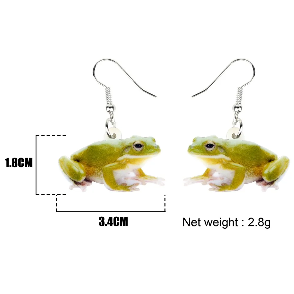 WEVENI Accessory Acrylic Cute Green Frog Earrings Dangle Drop Animal Jewelry For Women Girls Cute Party Gift Charms Dropshipping - Image 5