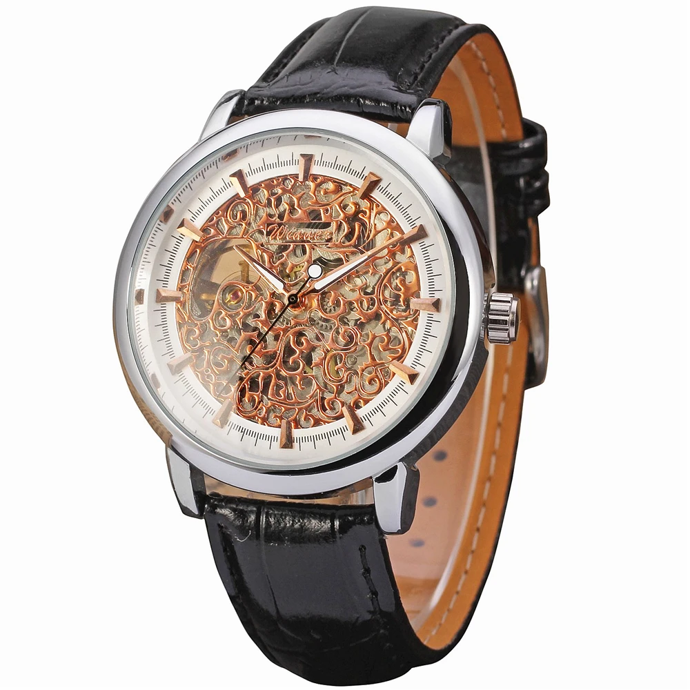 Часы мужские деловые механические с кожаным ремешком|wristwatch automatic|band purseswristwatch brand |