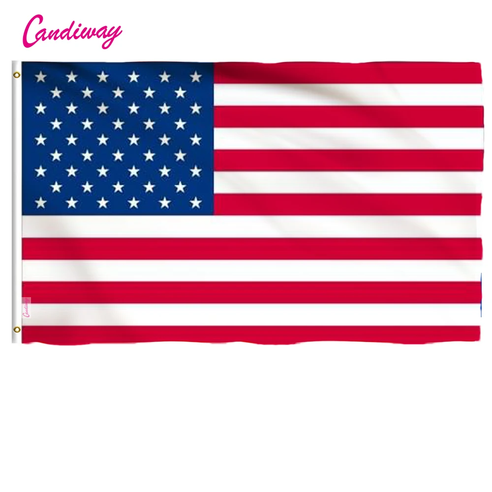 

Candiway 2x3 Foot American US Polyester Flag Vivid Color and UV Fade Resistant Canvas Header and Double Stitched USA Flags