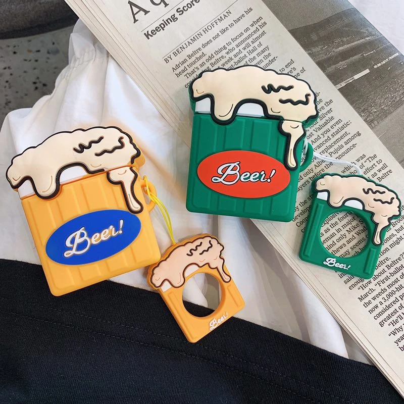 

Interesting Design 3D Beer Silicone Shockproof Earphone Skin Cases For Apple Airpods 1 2 Protection Headphone Cover Accessories