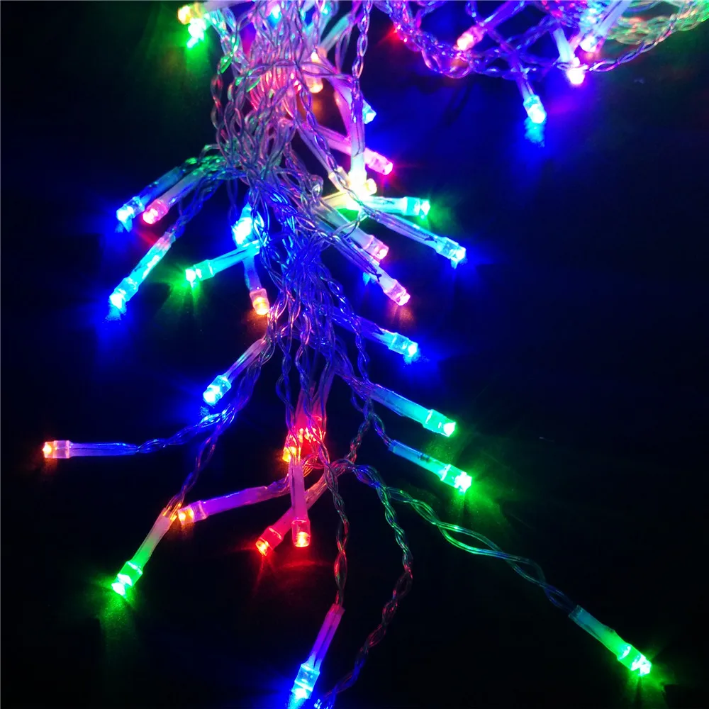 Christmas outdoor led curtain Icicle Strings Led Lights New year Wedding lights flashing led string curtain lights - rgb