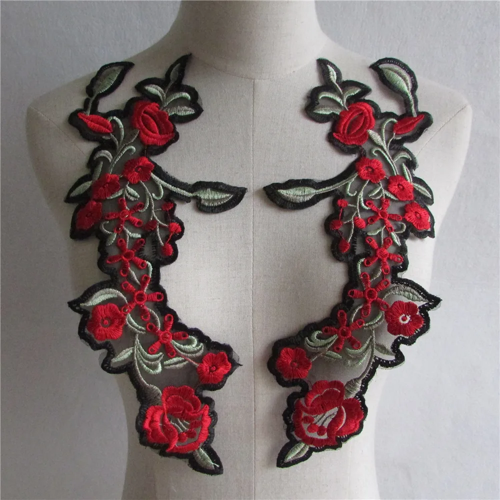 New style Floral Applique embroidery Decorated DIY Lace Collar Fabric