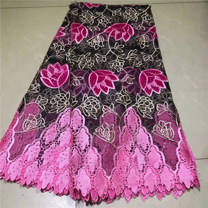 

French Lace Fabric Tulle Embroidered Flower Transparent Net White Lace for Wedding Dress Sewing accessories WD062105