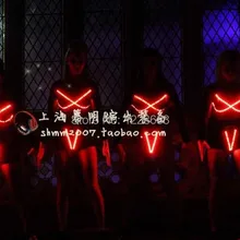 Из светодиодов засветиться платье бюстгальтер и короткие костюм костюм из светодиодов фонари для одежды