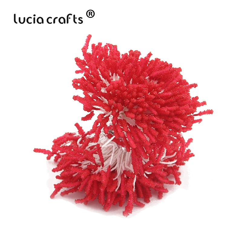 Lucia crafts, 144 шт, 3 мм, Двойные наконечники, стеклянные цветы, тычинки для свадебного украшения, сделай сам, скрапбукинг, венок, поддельные, pist C1204