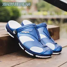 Летний стиль Для мужчин сандалии, пляж, Большой отверстие обувь, противоскользящие Мужские Тапочки