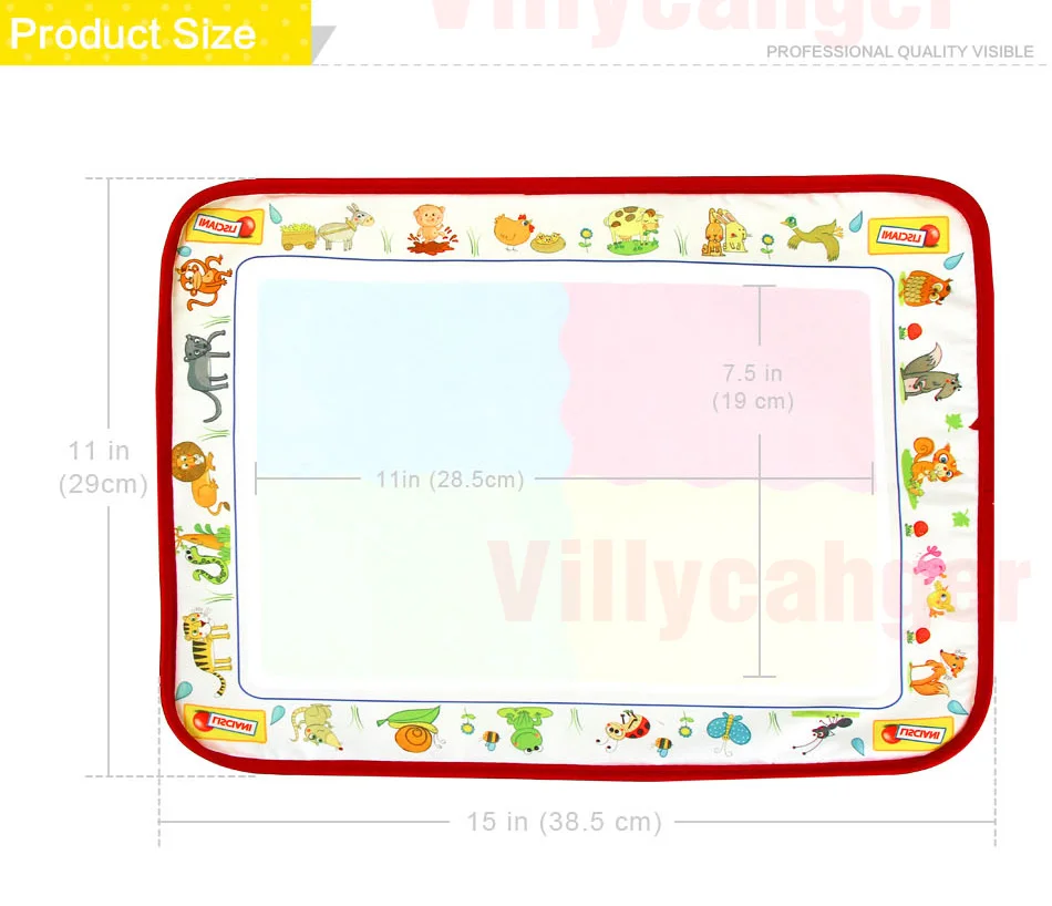 38,5x29 см, 4 цвета, магический водный коврик для рисования с 1 ручкой, водный рисунок, книга для рисования, игрушки, доска, игровой коврик, развивающие игрушки для детей