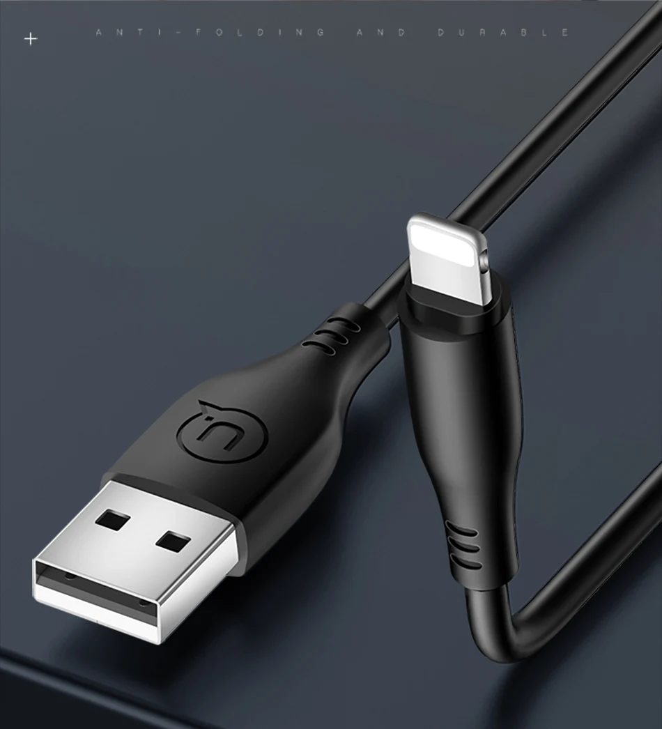 10 шт./лот USAMS USB кабель для iPhone USB кабель для быстрой зарядки USB для iPhone кабель для синхронизации данных для iOS 12 11 Круглый Шнур для передачи данных