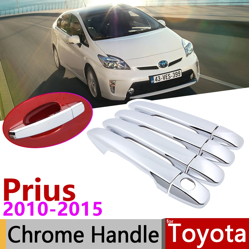 

for Toyota Prius XW30 30 zvw30 zvw35 2010~2015 Chrome Door Handle Cover Car Accessories Stickers Trim Set 2011 2012 2013 2014