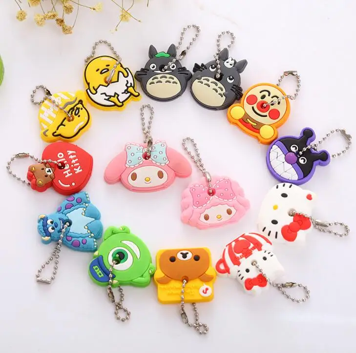 

2pcs/set Kawaii Cartoon Hello Kitty Egg KEY Wallet Rubber KEY Case Wallet Holder Key Case Coat,4*4cm Card Badge Holder