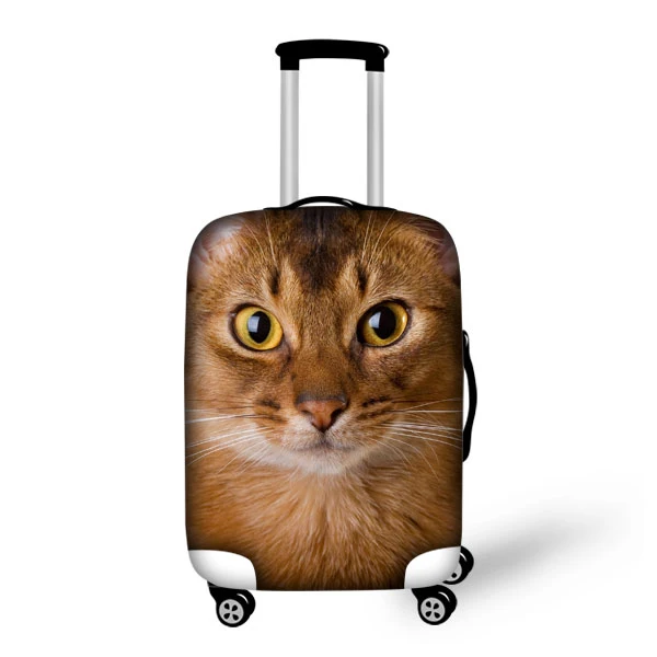 FORUDESIGNS чехол с принтом головы кошки для 18-30 дюймов, чехол для багажа для путешествий, пылезащитные чехлы для женщин и мужчин, эластичный чехол для чемодана на колесиках - Цвет: M