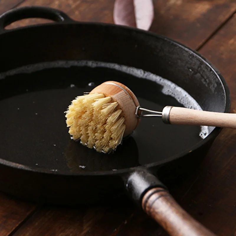 

Sisal Beech Long Hand Washing Cleaning Brush Household Kitchen Cleaning Tool Natural Wooden Long Handle Pan Pot Brush Dish Bowl