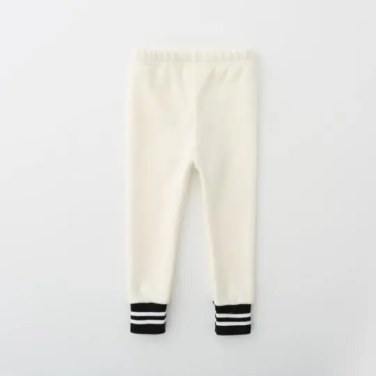 Штаны для малышей от 1 до 4 лет зимние теплые однотонные плюшевые леггинсы для мальчиков и девочек детское теплое плотное нижнее белье, брюки - Цвет: Белый