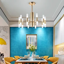 

Modern chandeliers for parlor dining room Creative light luxury acrylic shade indoor lighting iron body pendant lamp AC 90-260v