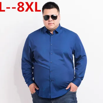 

Plus 8XL 6XL 5XL 4XL Men Plaid Shirts Brand New Mens Dress Shirts Long Sleeve Slim Casual Blue Social Male Clothes Chemise Homme