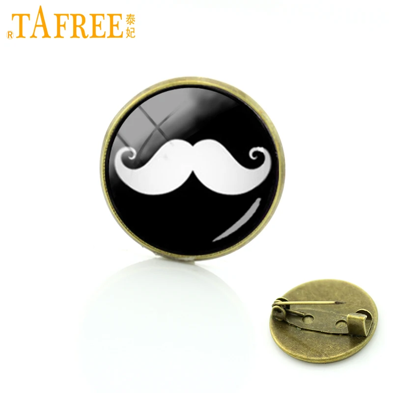 

TAFREE Cute vintage mustache pins High Quality grandpa moustache beard badge brooches women men dress accessories gifts T461