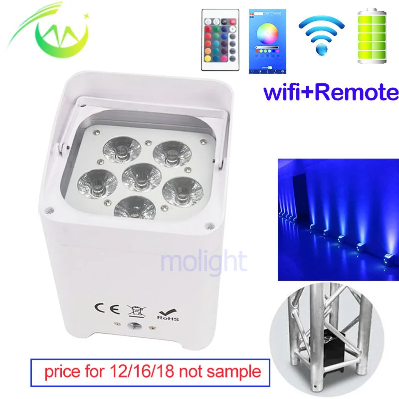 DJ Licht 18W Battery Wedge Par - RGBWA+UV 6in1 Wireless LED Uplight