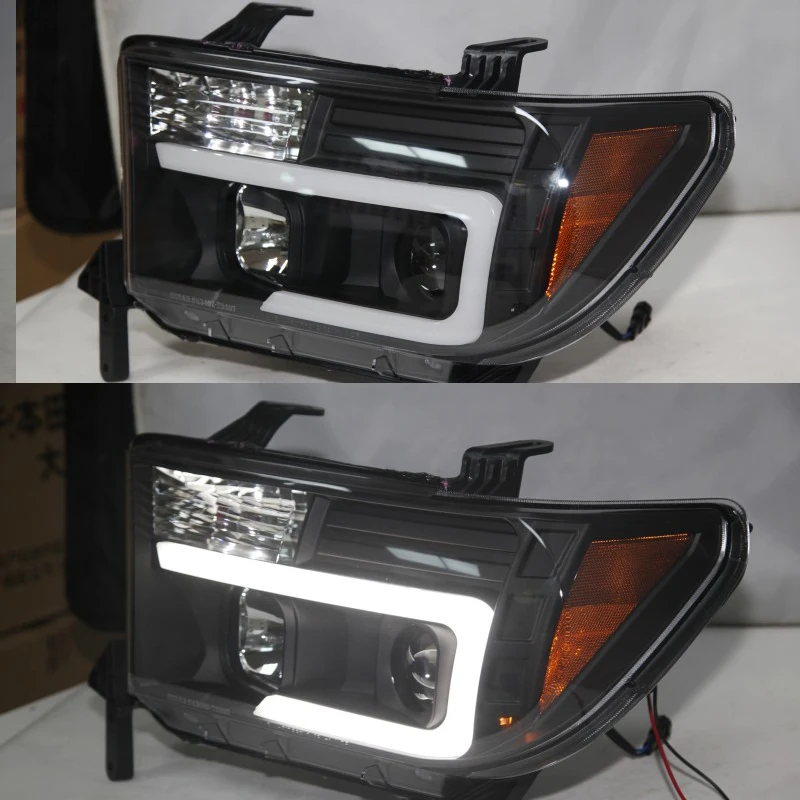 Для TOYOTA Tundra светодиодный ные передние фары 2007 2008 2009 20112012 2013 года с дневными