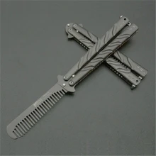 High Quality Practice BALISONG METAL BUTTERFLY Comb Steel Trainer Knife Tool