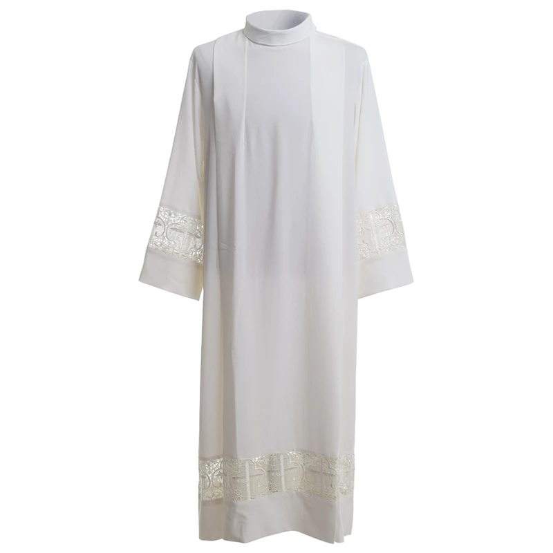 

Holy Church Priest Alb Vestment Clergy Mass Lace Joint Alb Christian Cross