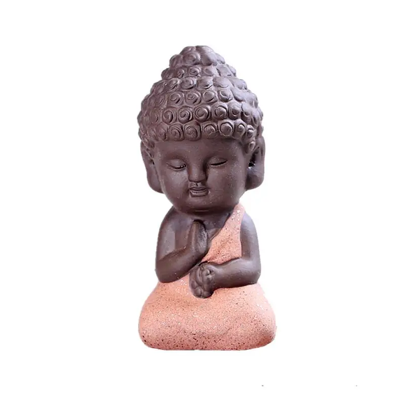 Керамическая статуя Будды, аквариумные керамические украшения для аквариума, ландшафтное укрытие, статуэтка монаха, украшения, аквариумные аксессуары - Цвет: red