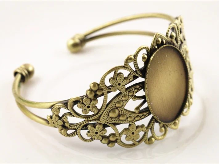 Высокое качество 18x25 мм Бронзовый Матовый Металлический Браслет База Пустые фурнитура лоток рамка Установка Кабошон Камея(L6-07