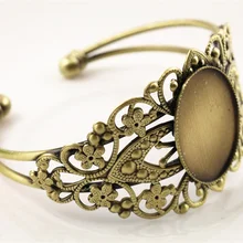 Высокое качество 18x25 мм Бронзовый Матовый Металлический Браслет База Пустые фурнитура лоток рамка Установка Кабошон Камея(L6-07