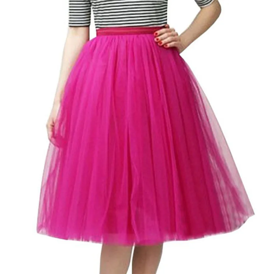 Женская бальная юбка, Женская Высококачественная плиссированная газовая Юбка До Колена, юбка-пачка для взрослых, танцевальная юбка