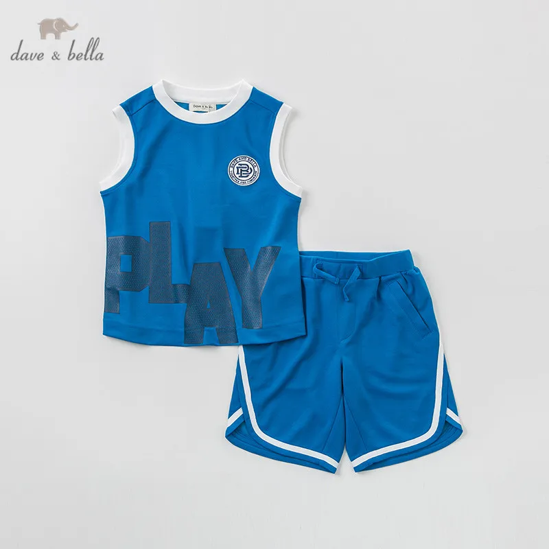 

DBK9739 dave bella summer kids boys fashion clothing sets boys casual sleeveless suits children printed